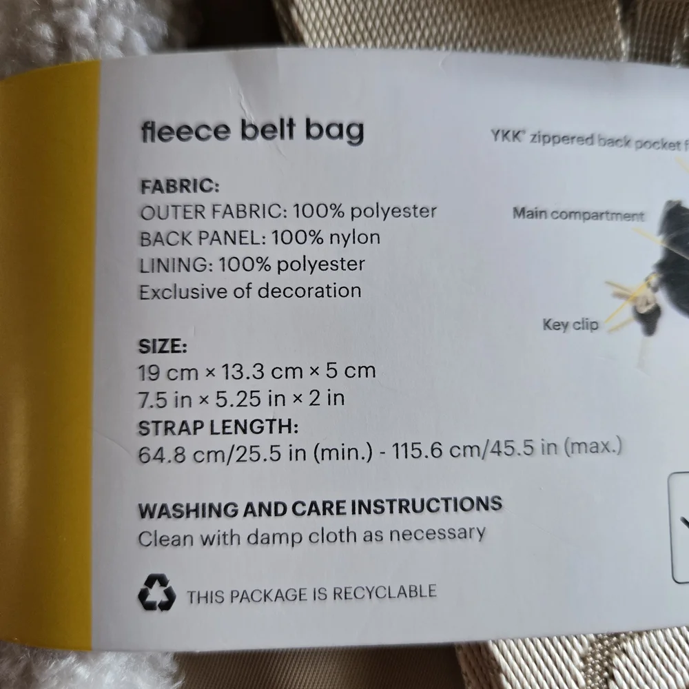Lolë Cream Fleece Belt Crossbody Bag